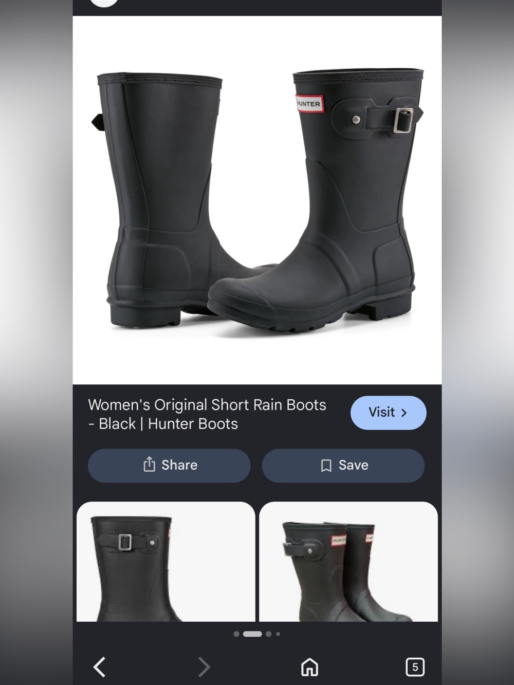 Hunter Women's Short Waterproof Rain Boots - Black